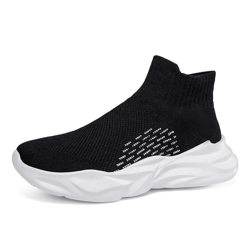 2025 autumn new medium tube socks shoes one pedal large size elastic socks shoes high top casual sports couple shoes