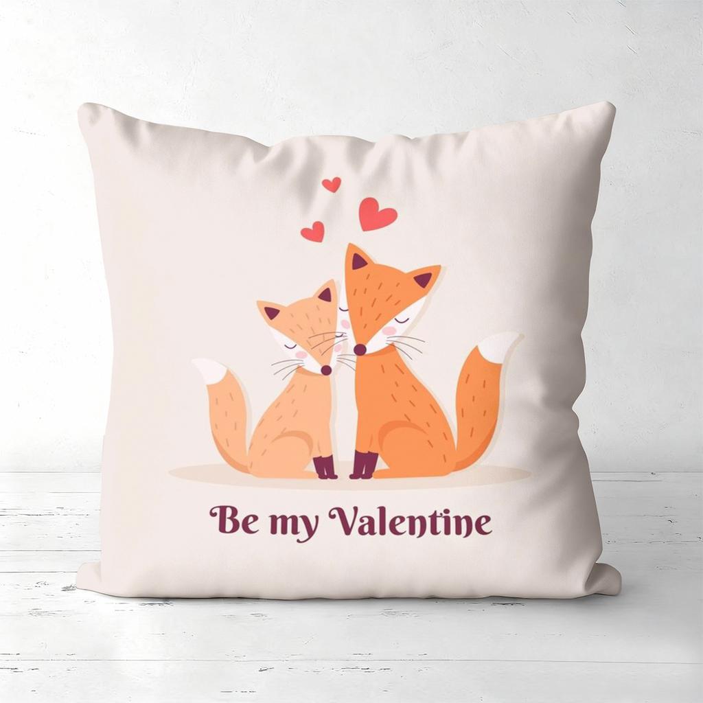 Cute Fox Pillow Covers I Love You Mom Valentine Polyester pillowcase, sofa decorative cushion cov Headboard Pillow