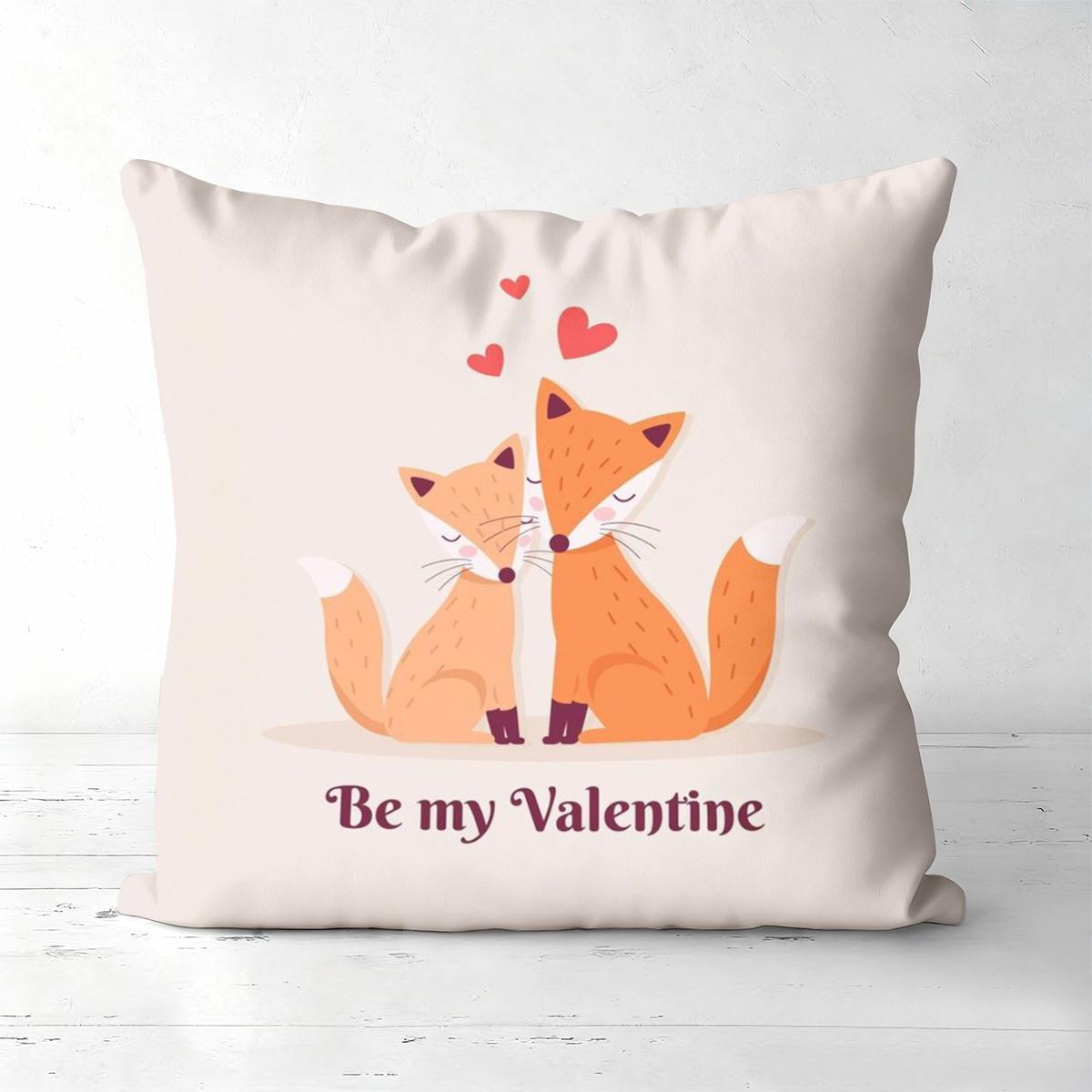 Cute Fox Pillow Covers I Love You Mom Valentine Polyester pillowcase, sofa decorative cushion cov Headboard Pillow 45x45cm