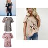 Elegant Summer Women Blouse Floral Print Short Sleeve Loose Casual T-shirt Tops