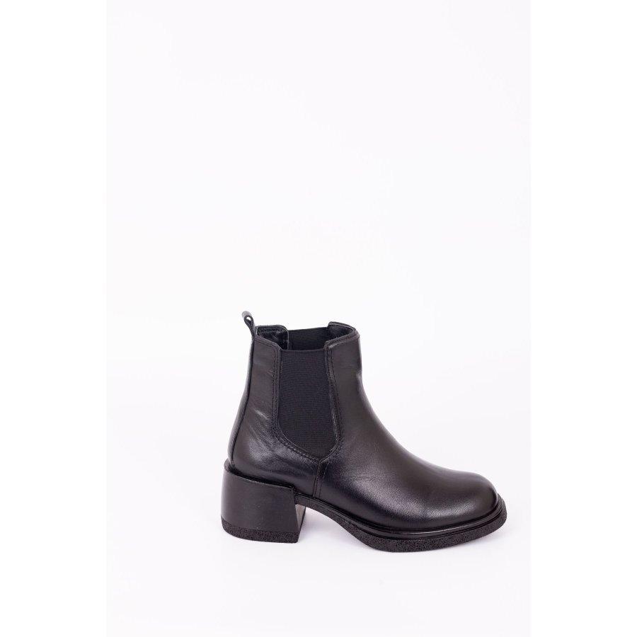 Women's Genuine Leather Chunky Mid Heeled Casual Boots