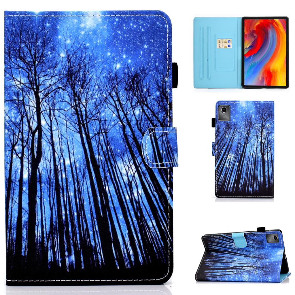 For Lenovo Tab M11/Xiaoxin Pad 11 2024 Leather Case Pattern Printing Tablet Cover with Card Slots
