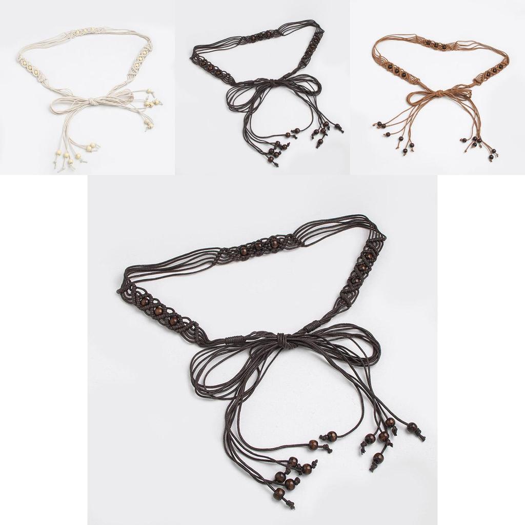 Bohemian Waist Rope Belt Handmade Cotton And Linen Material With Tie Closure For Relaxed Summer Looks
