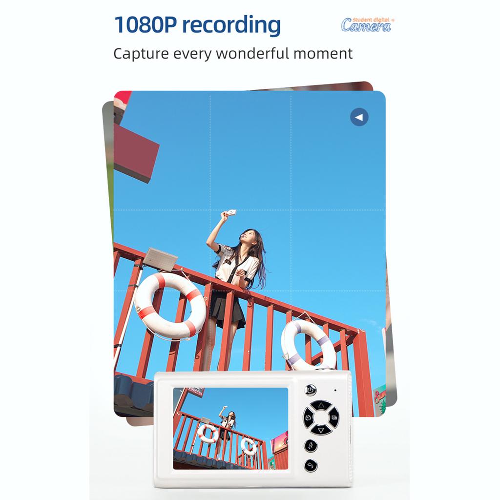 1080P Digital Camera Digital Video Camera 48MP 2.8 Inch IPS Screen Auto Focus 16X Zoom Built in LED Fill Light Battery