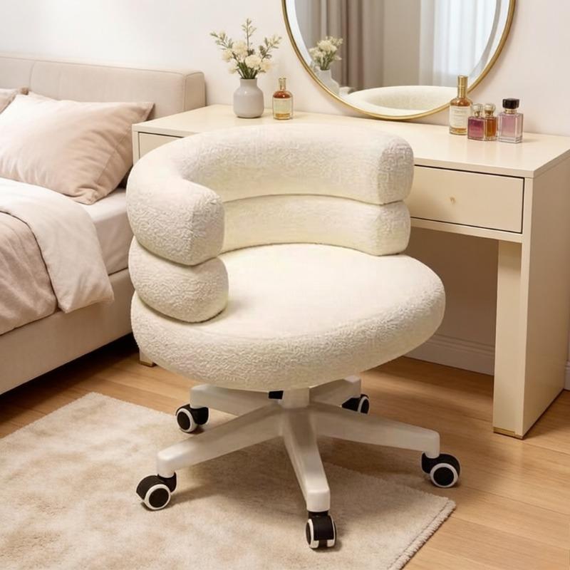 Desk Chair & Living Room Chair, Office Chair for Home Office, Cute Girl Makeup Chair with Armrests for Bedroom & Dressing Room