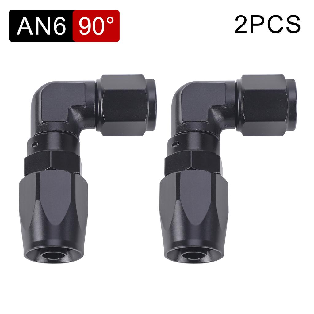 Aluminium 45 Degree 90 Degree 2 PCS Hose End Fitting Swivel Adapter AN4 AN6 AN8 AN10 For Oil Fuel CPE Line Car Oil Cooler Kit