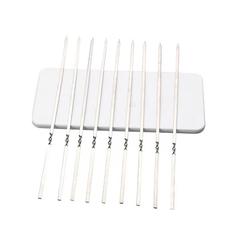 ZISIZ 304 Stainless Steel Flat BBQ Skewers 20-Pack