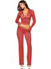 2026 Women Printed Hooded Long Sleeve Crop Top & Flare Pants Two Piece Set Slim Fit Thumb Hole Y2K Streetwear Tracksuit
