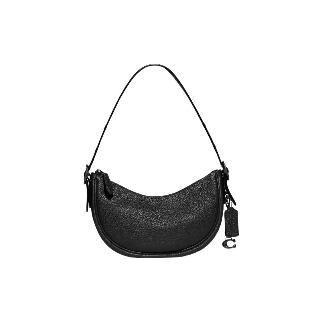 

New COACH Luna Soft Pebbled Leather Shoulder Bag, Handbag, Shoulder Bag Women s Black CC439-V5BLK 26.7*6.4*16.0CM