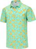 Novelty Graphic Short Sleeve Polo Shirt, Rooster & Taco Print, Casual Fun Wear