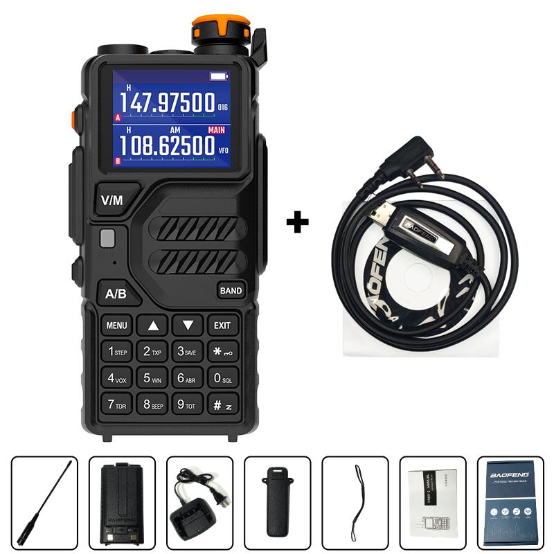 BAOFENG BF-K5 Plus Walkie Talkie AM FM 50KM Max Lange Afstand Communicatie Radio's Draadloos Frequentie Kopiëren Ondersteuning Type-C Opladen EURO