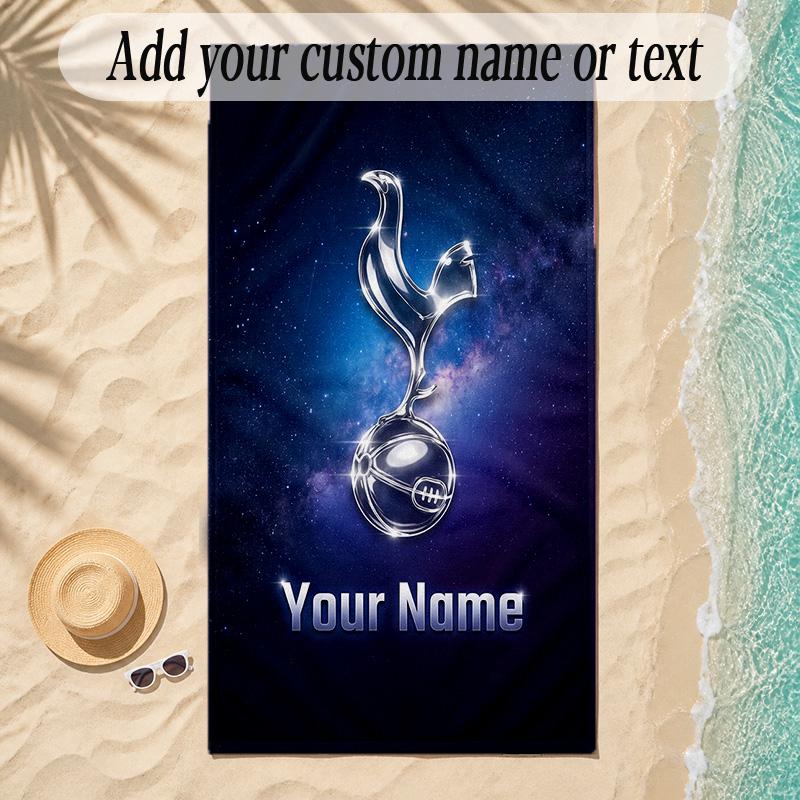 Beach TowelTottenham Hotspur FC Custom Name Text Personalized Soft Towel for Beach Pool Indoor Home Decor Gift