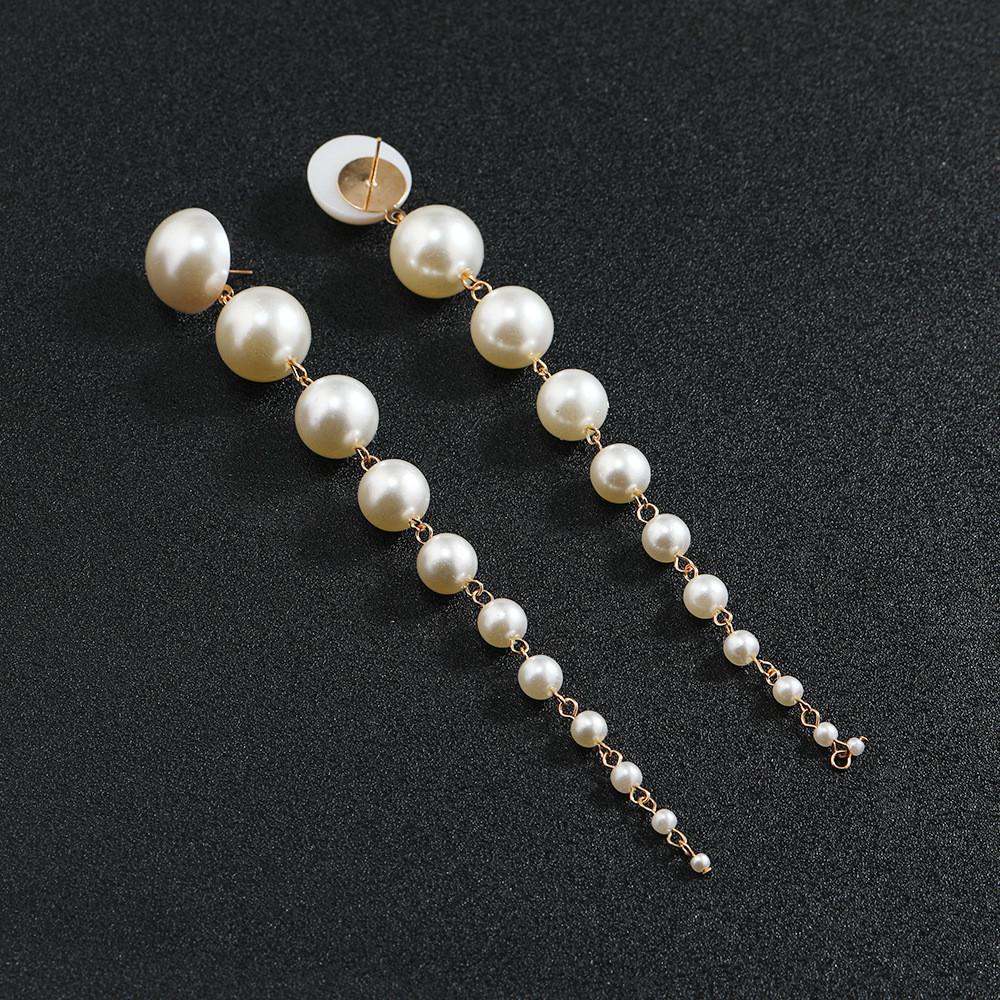 Pearl Long Dangle Earrings For Women With Elegant Office Wear Accessory