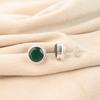Grüner Onyx Edelstein 925 Sterlingsilber Schmuck Handgefertigte Ohrstecker 0,53" EE-147-17