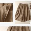 Sommer Frauen Literarische Baumwolle und Leinen Shorts Lose Weite Bein Fünf-Punkt-Hose Frauen