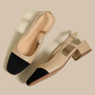 Fashion Summer New Fashion Low Square Heels Shoes Korean Color Matching Party Ladies Shoes Designer Chaussure Femme All-match Sandals