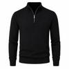 Men's Half Zip Mock Neck Knit Sweater Long Sleeve Pullover Business Casual Top