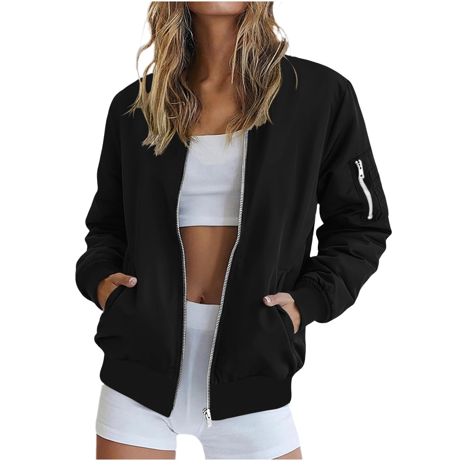 Women s Half Zip Hoodie with Drawstring Hood and Pocket L чёрный