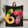 Cute  Six Seven  Funny Italian Brainrot Gaming Meme Flannel Blanket Autumn Warm Throw for Kids Outdoor Bedspread