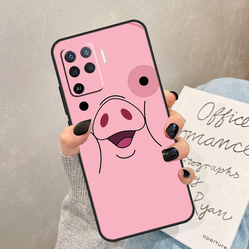 Cute PINK Kawai Pig Case For Oppo A40 A60 A80 A78 A38 A18 A98 A58 A96 A76 A16 A94 A74 A54 A15 A17 A57 A77 A5 Pro