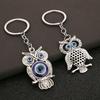 2Pcs Evil Eye Owl Keychains Metal Owl Bag Charm Backpack Charm Retro Evil Eye Keychain for Women Purse Handbag