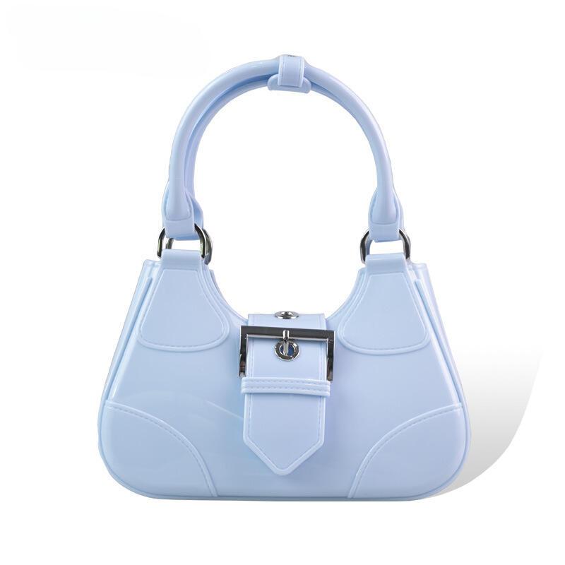 Damen Schultertaschen Neue Mode Achseltaschen Einfarbig Freizeit Vielseitig Damen Neumond-Paket Handtasche Gelee-Taschen