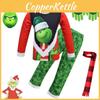 Pijama Fantasia Cosplay Monstro Verde Festivo de Natal O Grinch Para Crianças