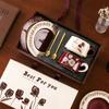 Flower Cup and Saucer Set To Cup Gift Box Light Luxury Coffee Cup Couple Ceramic Mug with Lid Spoon Souvenir Gift