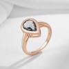 Grey Crystal Water Drop Rings For Women Fashion  Rose Gold Color With Natural Zircon High Quality Daily Jewelry