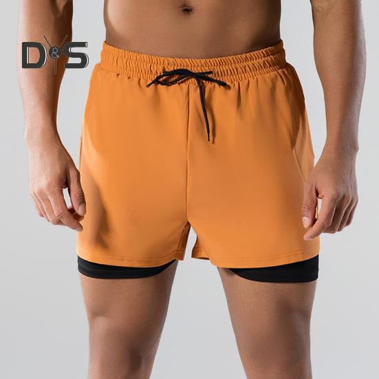 Herren-Badeshorts, doppellagig, schnelltrocknend, mit Kordelzug, elastischer Bund, Surf-Badeshorts für heiße Quellen, hohe Elastizität, Komfort