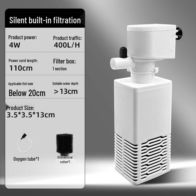 

All-in-One Small Aquarium with Silent Filter, Pump, and Oxygenation System
