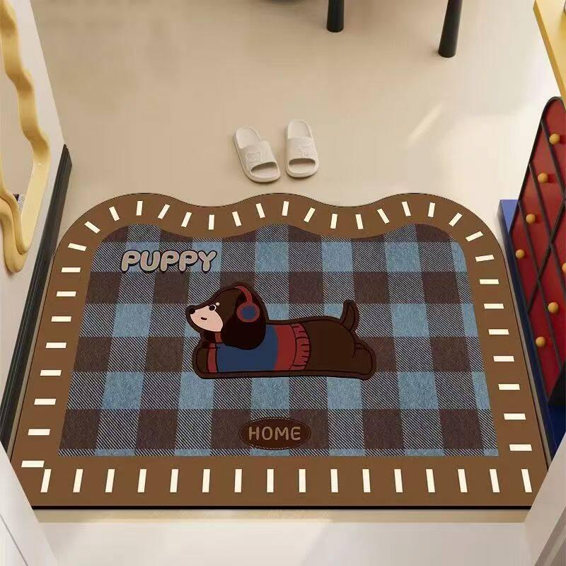 Soft Diatom Mud Anti-Slip Quick-Dry Bathroom Mat - Water-Absorbent Cartoon Rug 60x40cm