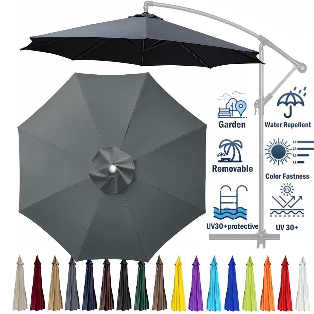 6/8Ribs Patio Umbrella Replacement Canopy Replacement 2/2.5/2.7/3M UV Protection Waterproof Garden Parasol Rain Cover Replacemen