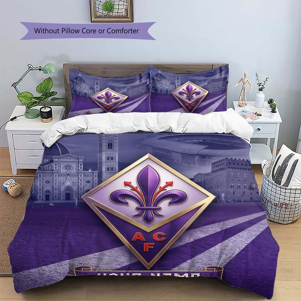 Custom Name ACF Fiorentina Pattern Bedding Quilt Set Home Decoration Gift (1 * Duvet Cover + 2 * Pillowcase Without Core)