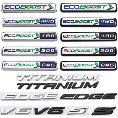 1Pc 3D TITANIUM EDGE V6 S ECOBOOST ABS Car Rear English Logo Fender Side Sticker Rear Bumper Tail Door Trunk Emblem Badge Accessories