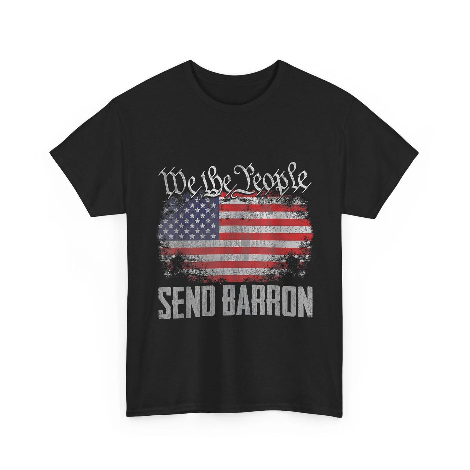 Send Barron US Flag Shirt, We the People USA Flag T-Shirt L