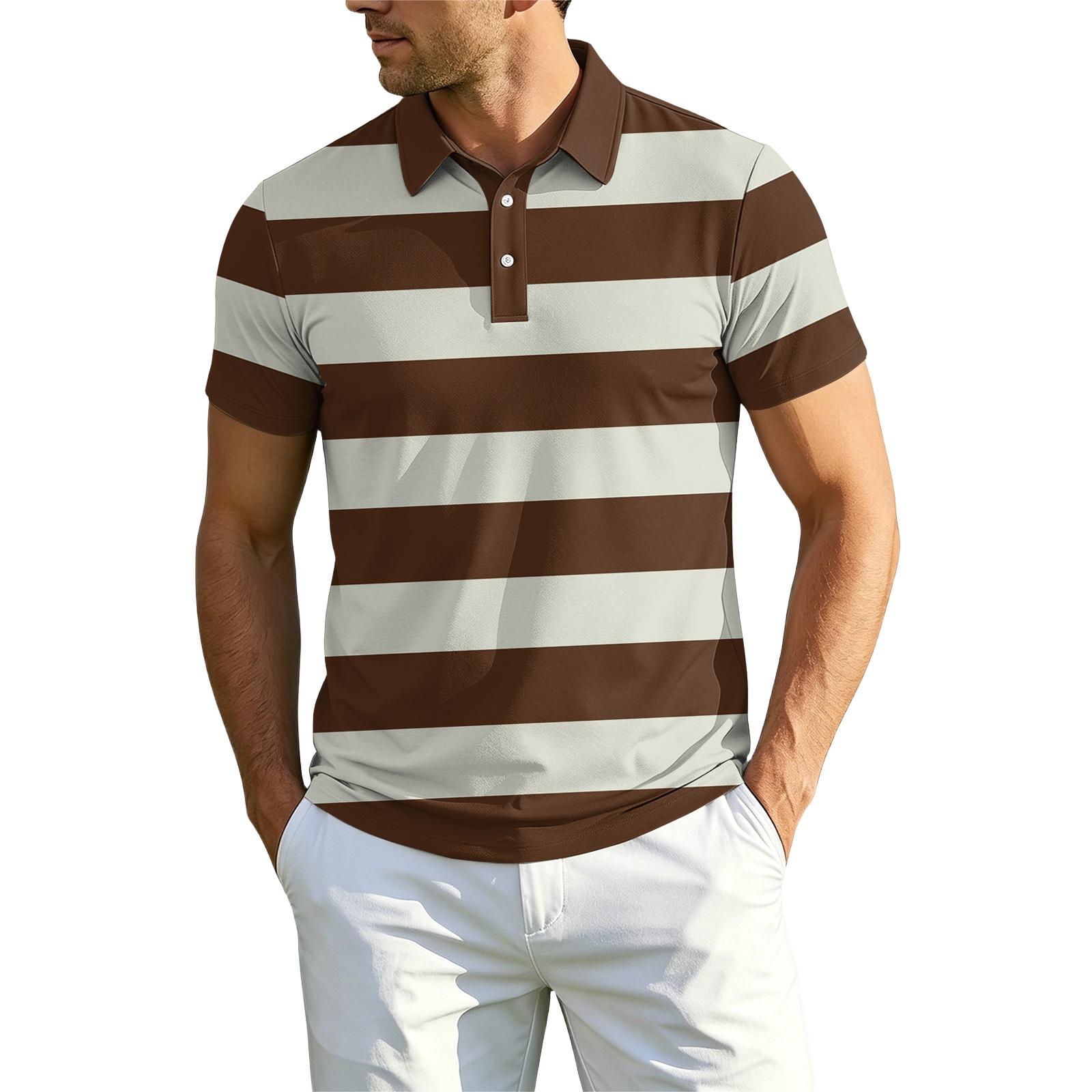 Men s Casual Quick-Dry Golf Shirt L кофейный