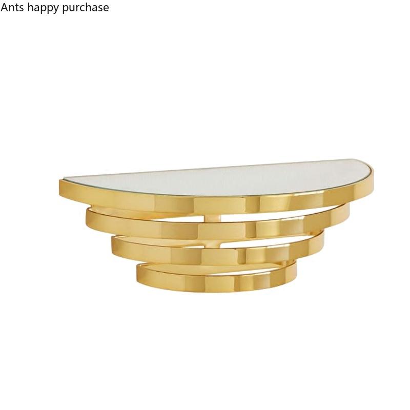 Metal Wall Shelf Nordic Style Gold Glass Mirror Creative Wall Decoration Bedroom Living Room Bathroom Storage Rack