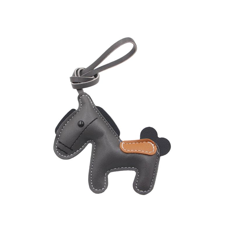 Pu Leather Tiny Horse Key Chains Cute Fashion Women Men'S Cartoon Horse Car Keyring Bag Pendant Charm New Year Jewelry Gifts