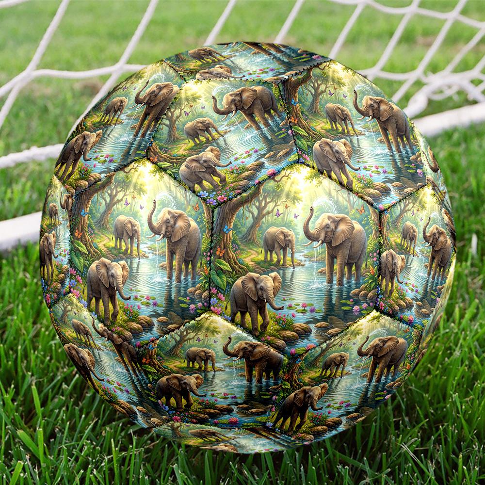1pc Elephant Family Jungle Durable Size 5 Soccer Ball Professional Match Training Football Indoor &Outdoor Sports Ball p60125