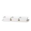 Household White Solid Color Ceramic Dried Fruit Plate, Hotel Front Desk Snack Plate Light Luxury High Value Underglaze Color Candy Plate