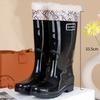 Tall Rain Boots With Waterproof Anti Slip And Plush Insulation Fashionable Adult Water Shoes