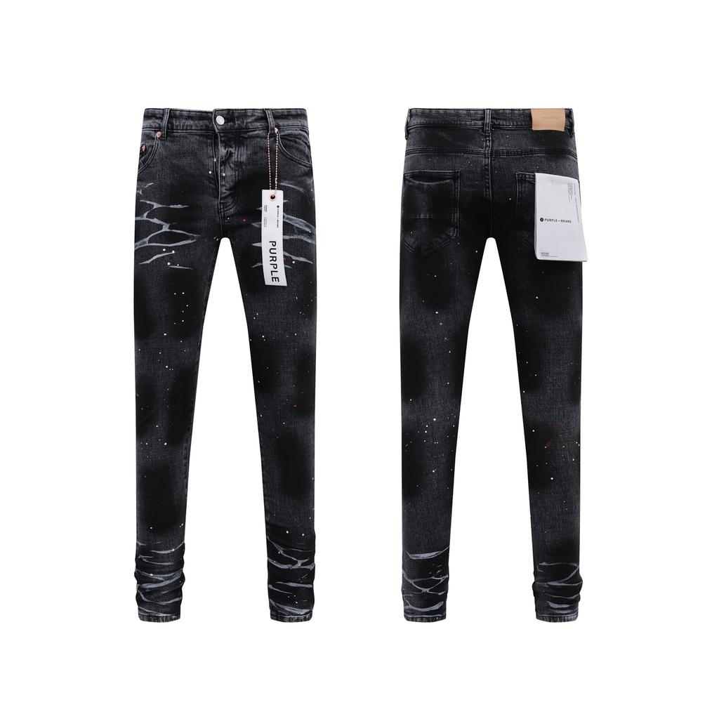 ZYLLO Retro Streetwear Men's Jeans New Trendy Low Rise Skinny Denim Pants Slim-Fit Trousers