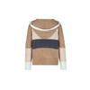 Autumn Women's Knit Blouse Sweatshirt Loose Cozy Casual Hooded Colorblocked Pullover Knit Sweatshirt