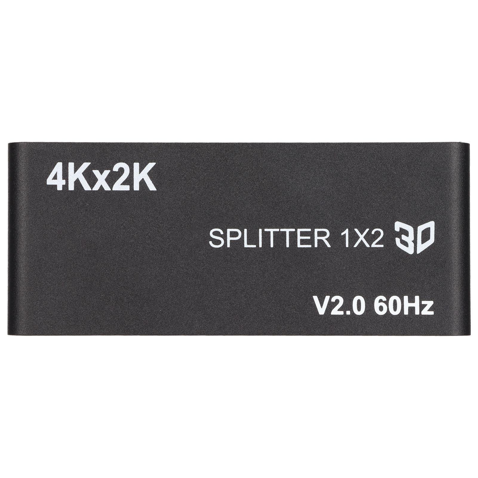 

1x2 HD мультимедийный интерфейсный разветвитель 4K2K 60 Гц 60 кадров в секунду 6 Гбит/с пропускная способность видеоадаптер с питанием EU Plug