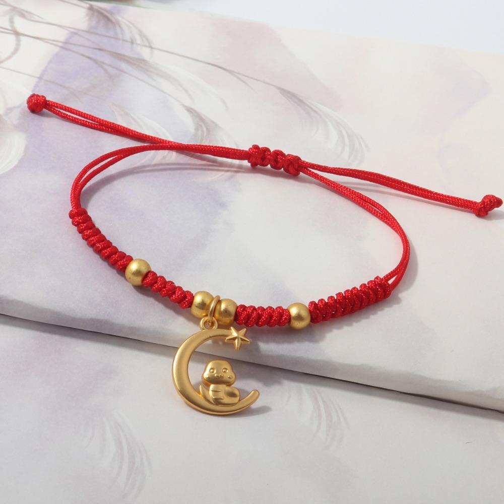 Chinese Style Lucky Red Rope New Year Fortune Bracelet Cute Snake Year Bracelet  Women