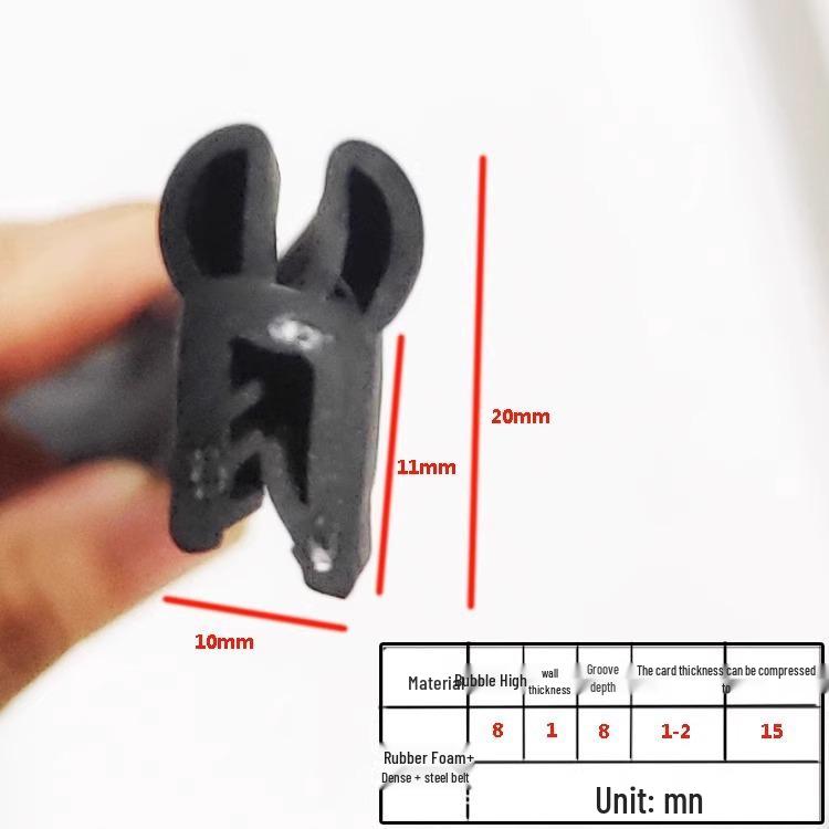 U-Shaped Waterproof Dustproof Rubber Sealing Strip for Cabinets and Car Doors