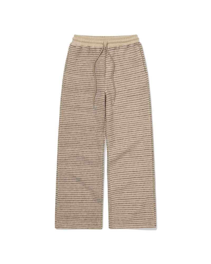 MOAA Fuzzy Stripe Pants (Beige)