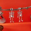 Vintage Silver Color Metal Skeleton Pendant Drop Earrings Gothic Halloween Skull Dangle Earring Jewelry For Women Men Party Gift