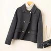 Cashmere Coat Women Autumn Winter Double-Breasted Doll Collar Short Wool Jacket Female Loose Outwear